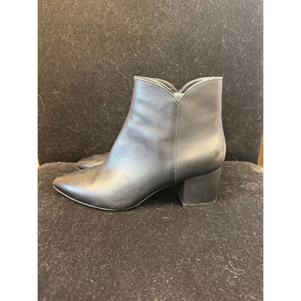 Cole Haan Black Leather Pointed Toe Block Heel Ankle Boots W14979 Size 8.5B